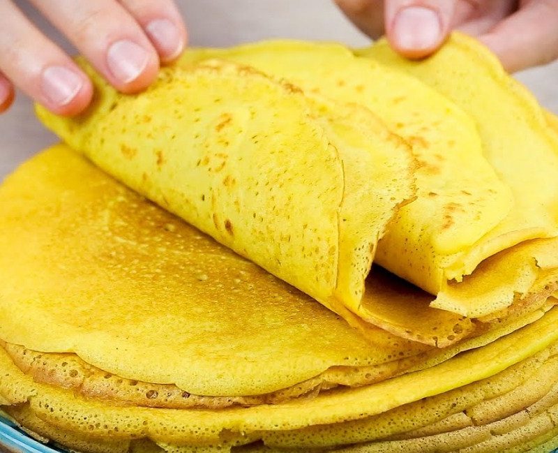 Кукурузные блины на минеральной воде