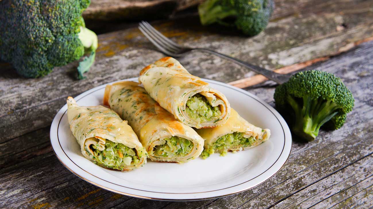 Начинка для блинов с курицей и брокколи