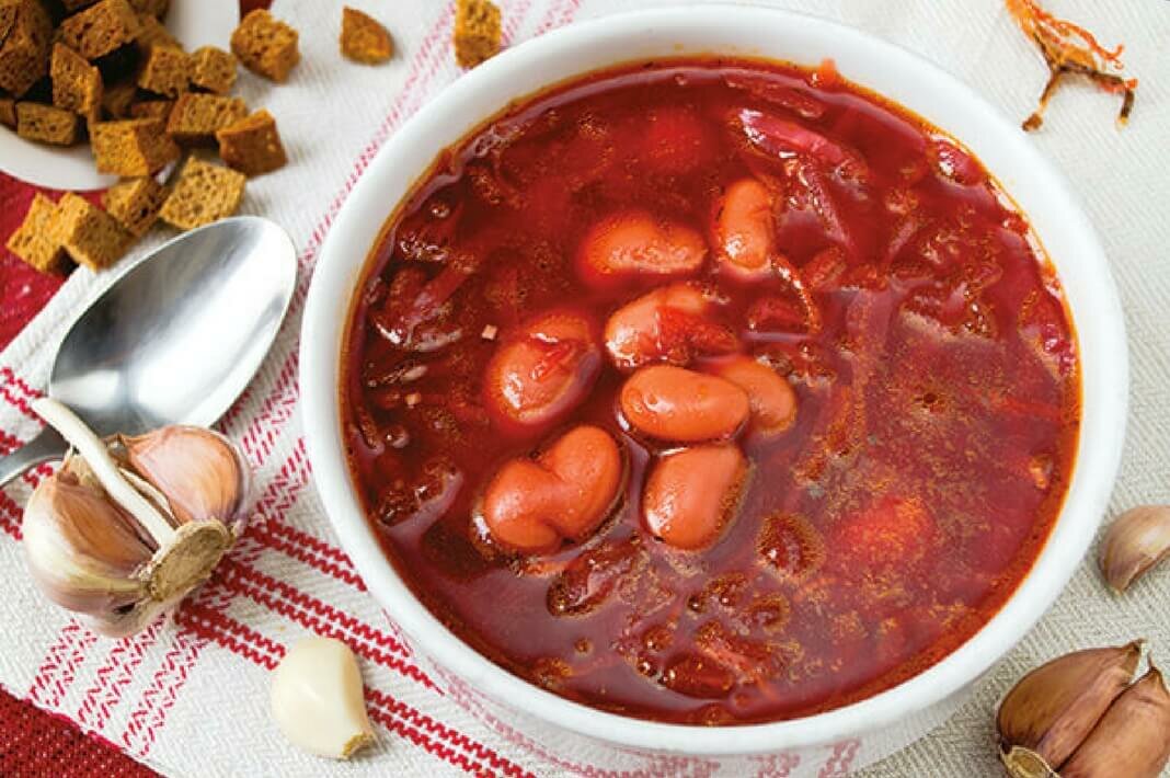 Борщ без мяса с фасолью