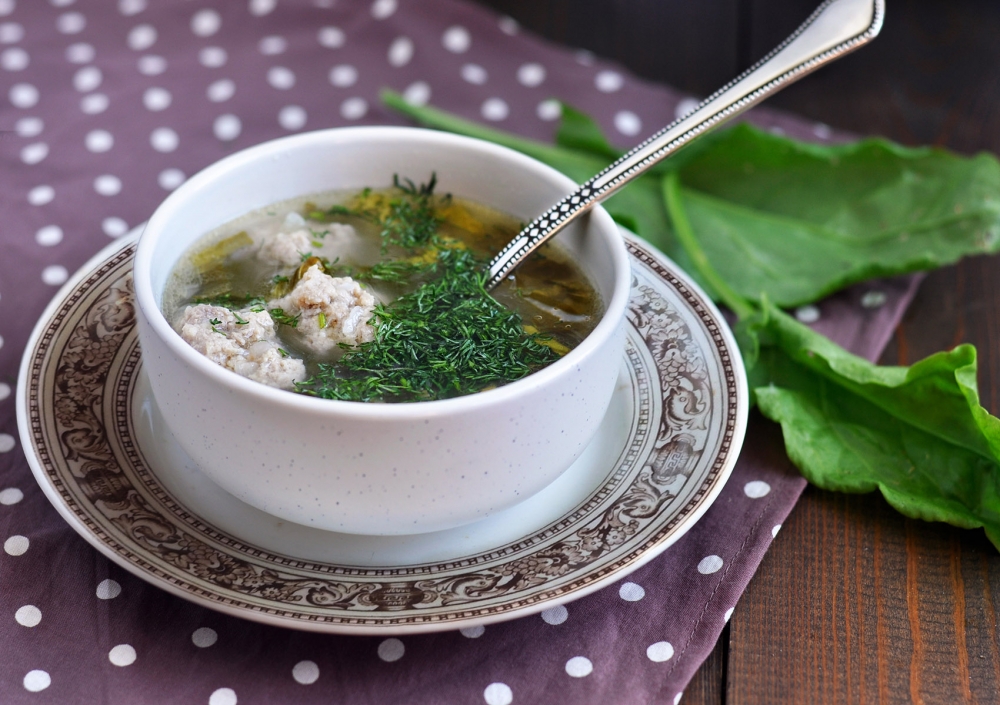Суп из щавеля с галушками