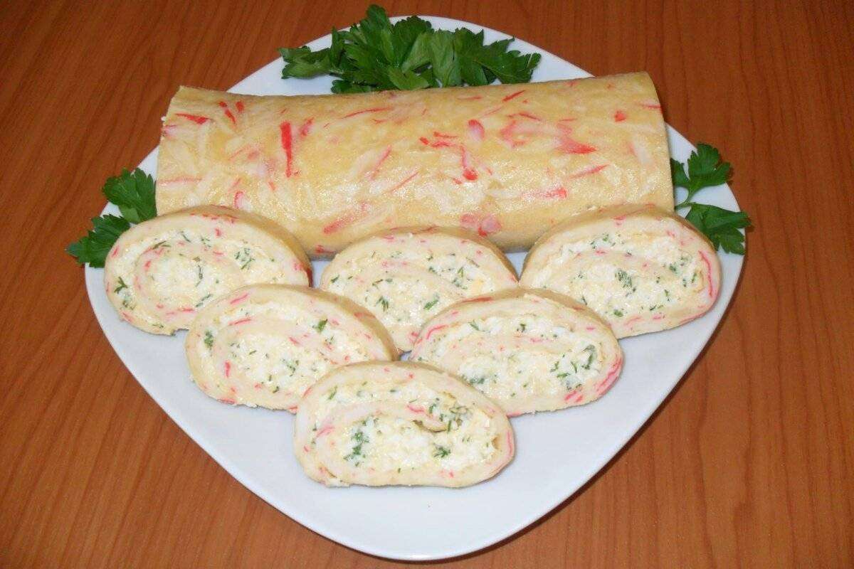 Блины с крабовыми палочками