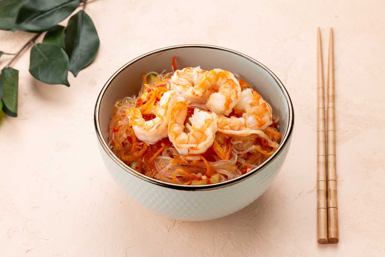 Фунчоза с креветками