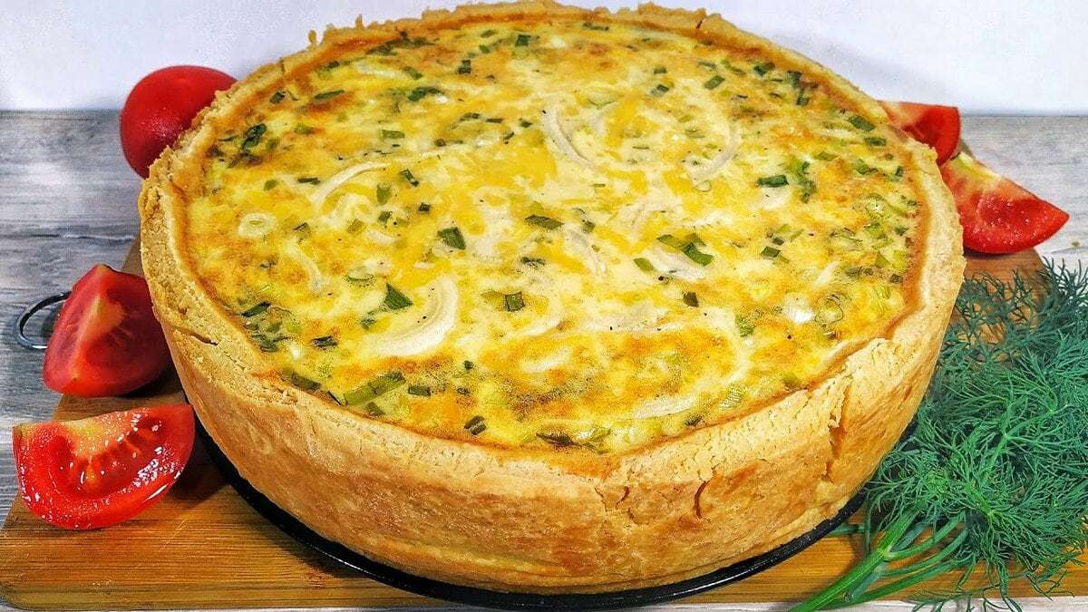 Постный луковый пирог