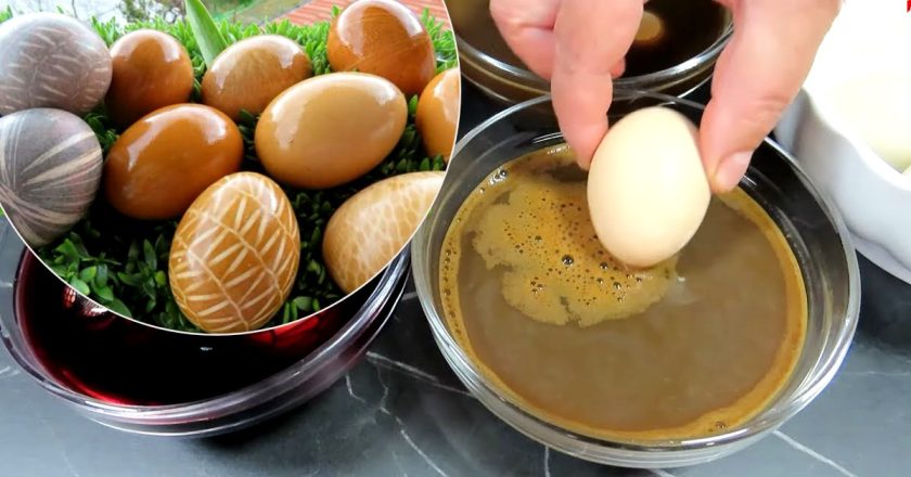 Как покрасить яйца натуральным кофе: золотой, желтый, коричневый