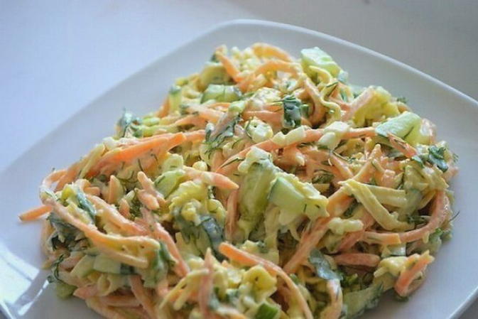 Салат с курицей и огурцами