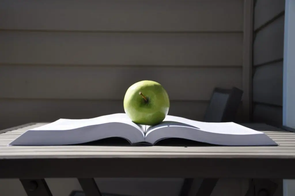 яблоко на книге